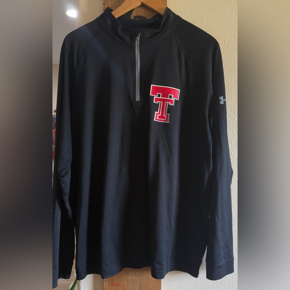 Under Armour Black Long Sleeve Quarter-Zip with Red 'T' Logo